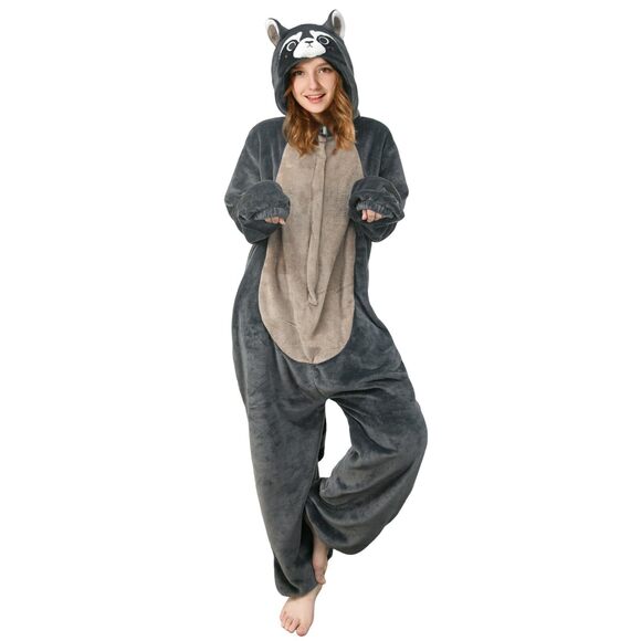 Other - 4847 Adult Animal Onesie Unisex Raccoon Onesies Plush Cosplay Pajamas